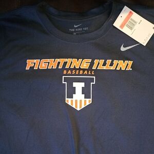 Nike Navy Fighting Illini Baseball Shirt
